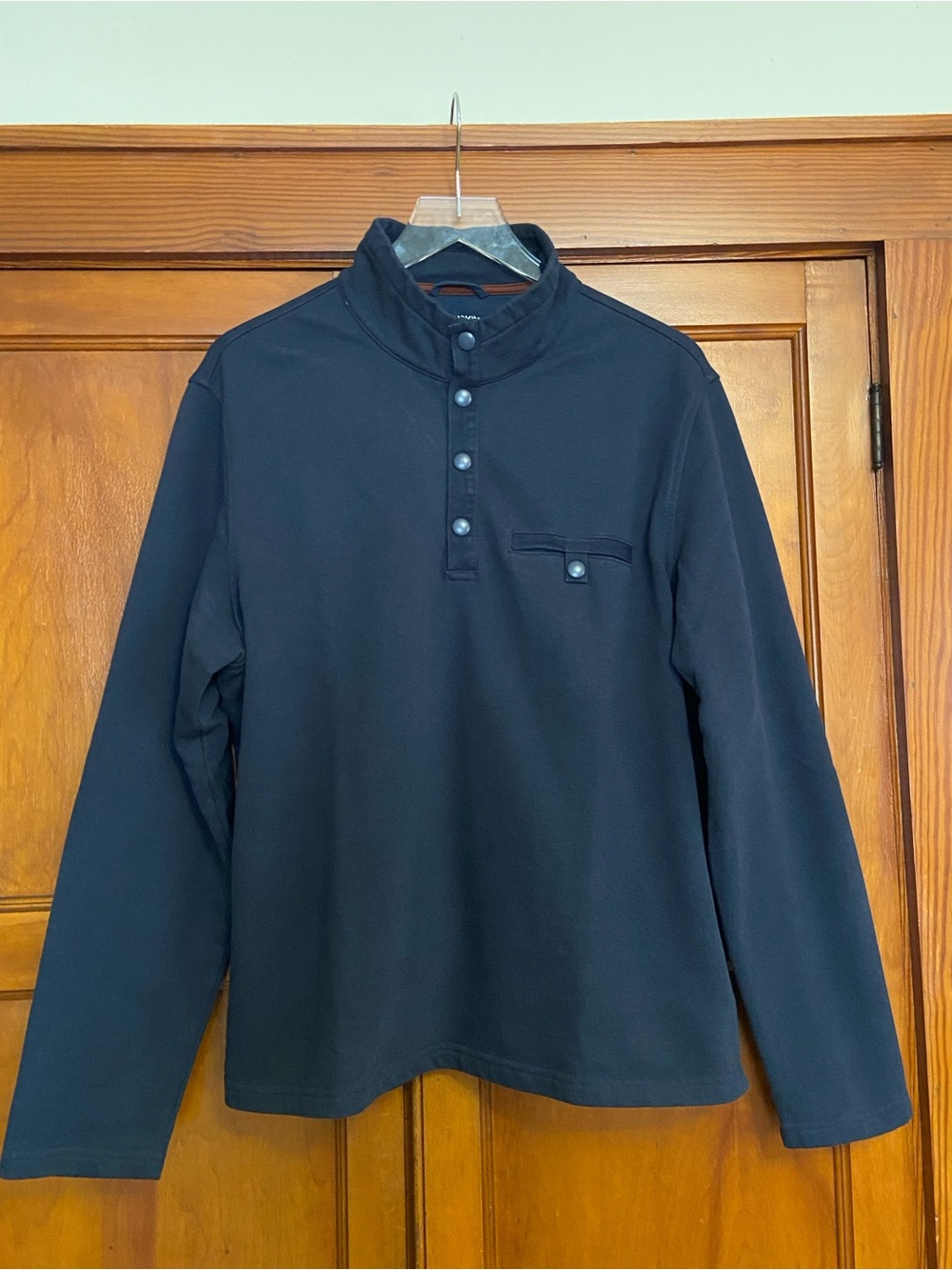 UNTUCKit Parkson Mens XL Navy Snap Henley Regular Fit Pullover Shirt